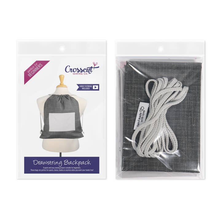 Crosscut Sewing Co. - Wholesale DIY Craft Kit - Drawstring Backpack Sewing Kit - DIY Sewing Project Kit for Beginners, Kids and Adults24