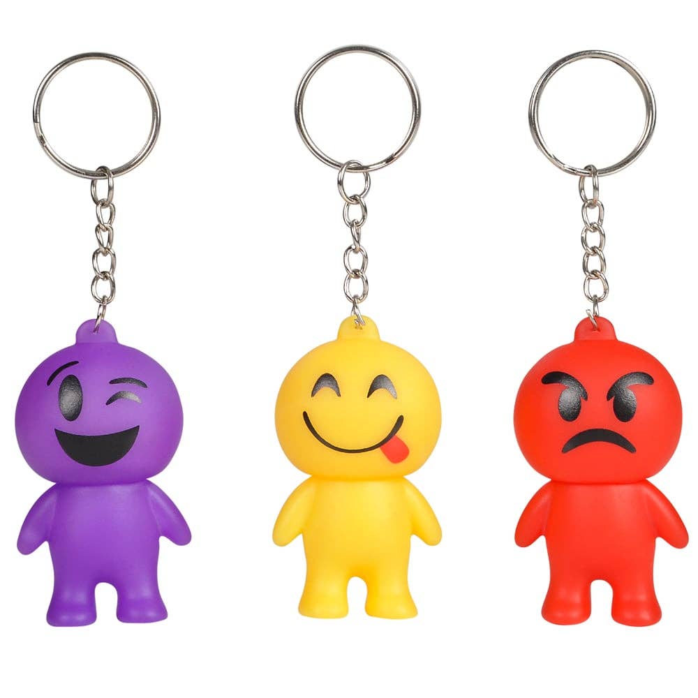 La Luna Bella - Toys - Wholesale Keychain - Kids - 2.5" EMOTICON GUY KEYCHAIN LLB Keychain1