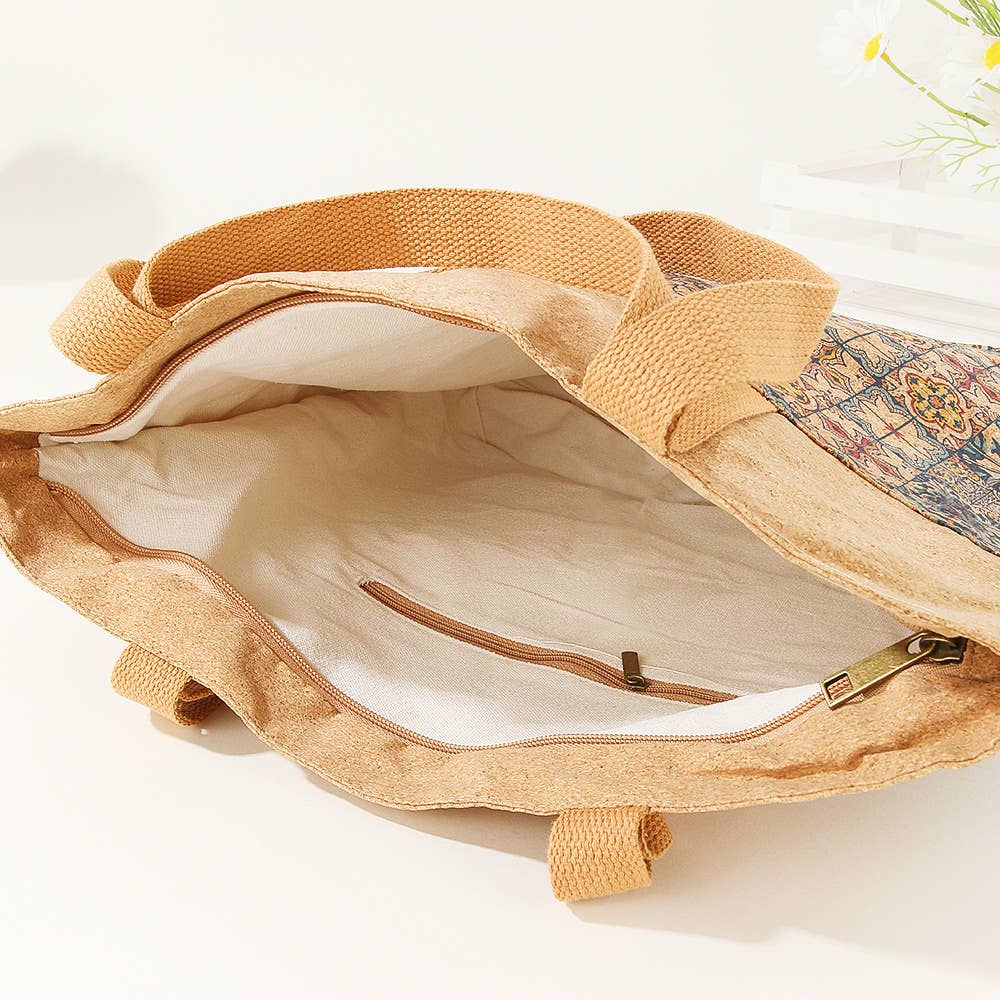 wandf - Wholesale Tote Bag - Women's - Printed Cork material Handbag Shoulder Bag Tote Bag9