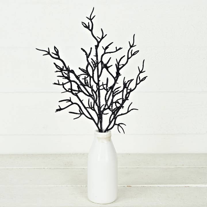 Holiday Depot Inc. - Wholesale Artificial Flowers - 31301-19-inch Pick with Black glittered twigs2