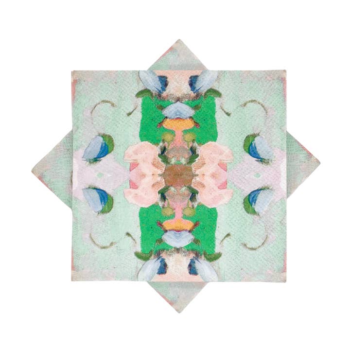 Laura Park Designs - Wholesale Disposable Napkin - Monet's Garden Green Cocktail Napkins0