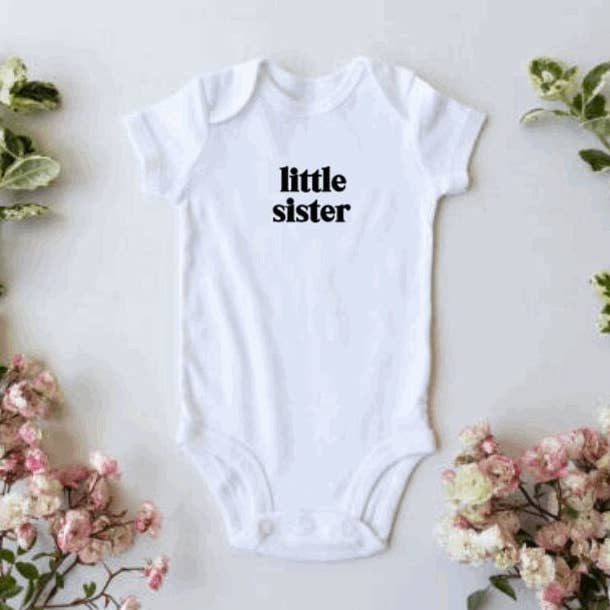 Little Sister Baby Onesie Bodysuit for wholesale by 37 West Co
