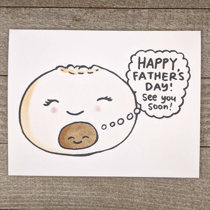 Pork Bun Bao- Expecting Father's Day Card from Prenatal Baby for wholesale by Ink Delights