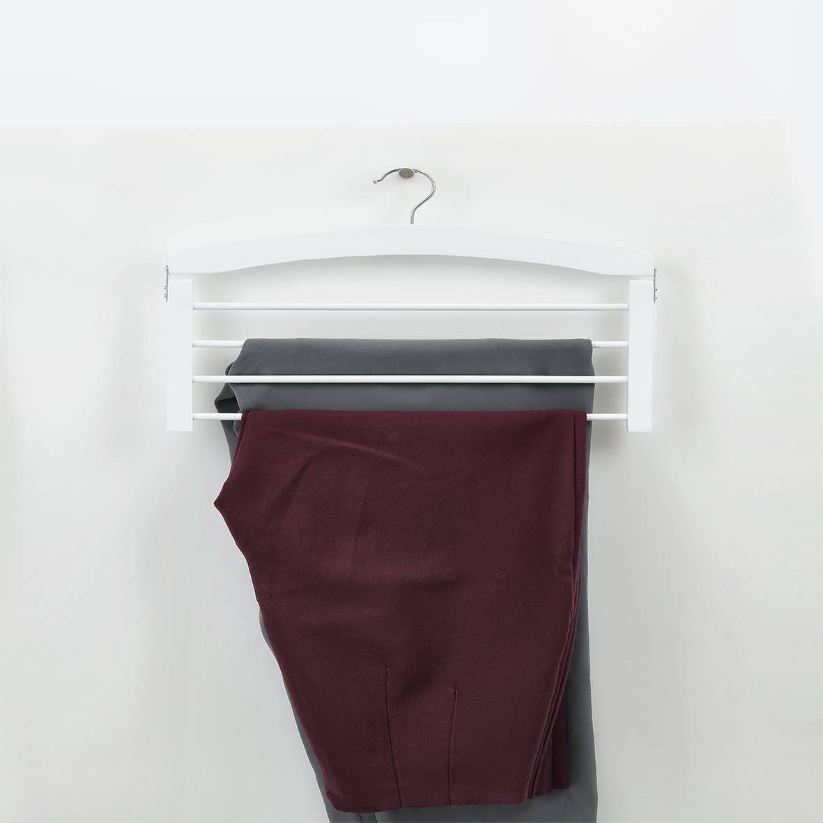 Multiple pants hanger, beech, white for wholesale on Faire1
