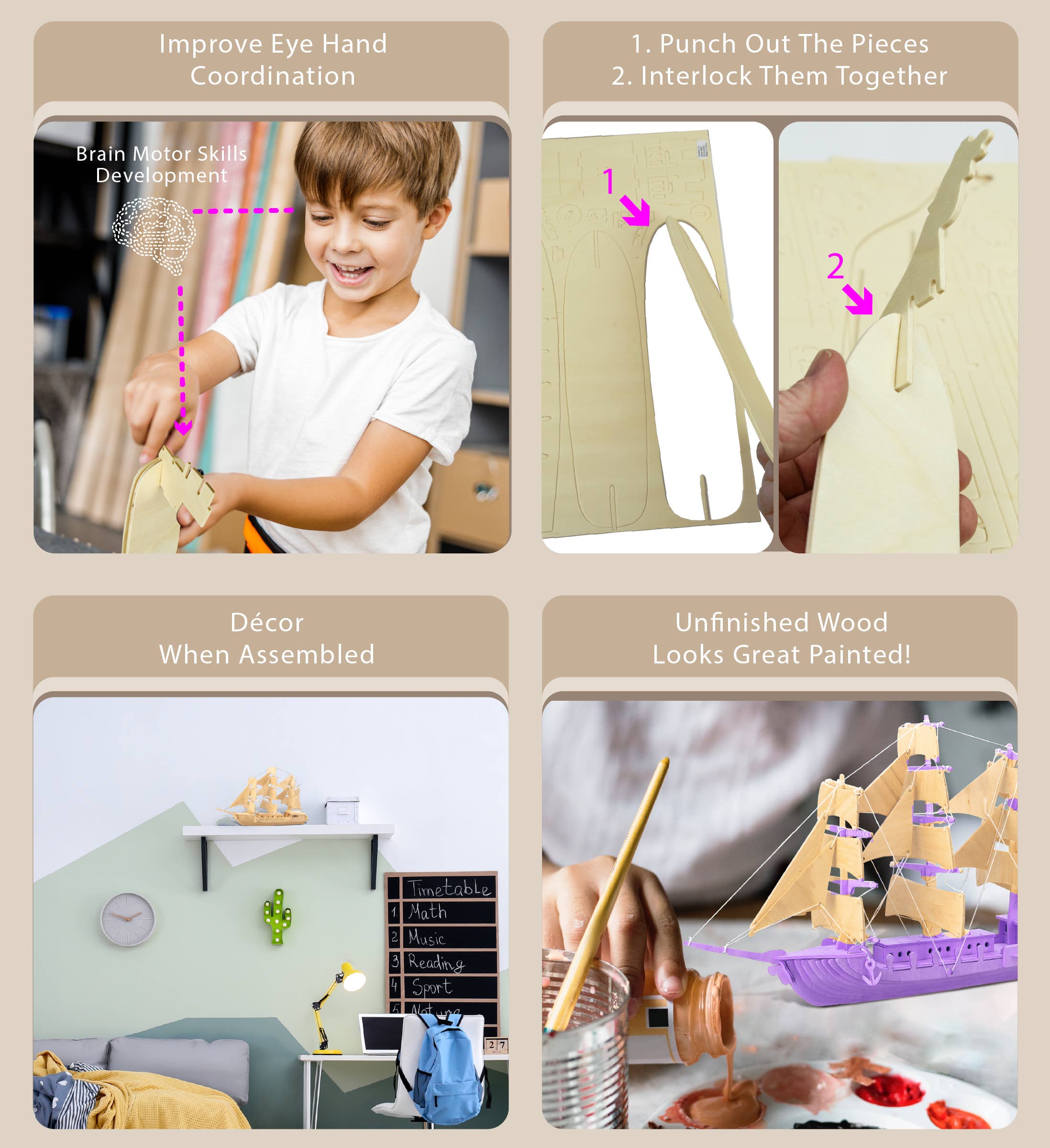 Cota Global - Vendita all'ingrosso Puzzle - Bambini - Puzzle 3D - Barca a vela europea2