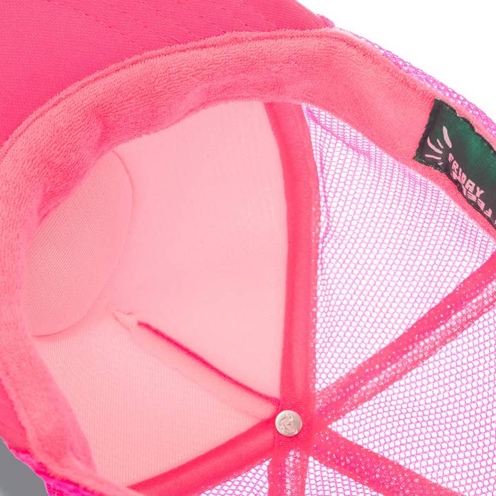 Electric Rainbow Trucker Hat in Pink for wholesale on Faire3