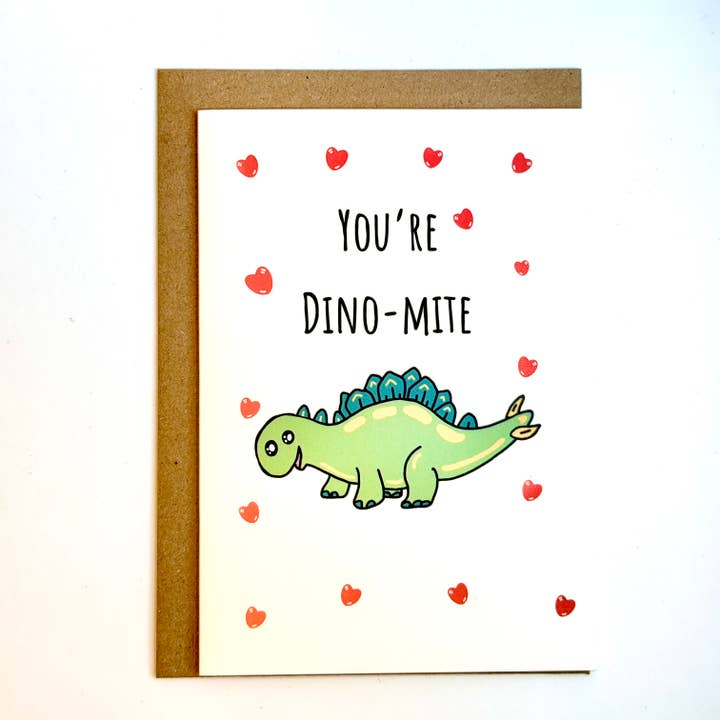 Dino & Hearts Card|Dinosaur for wholesale by Puntastic & Ho