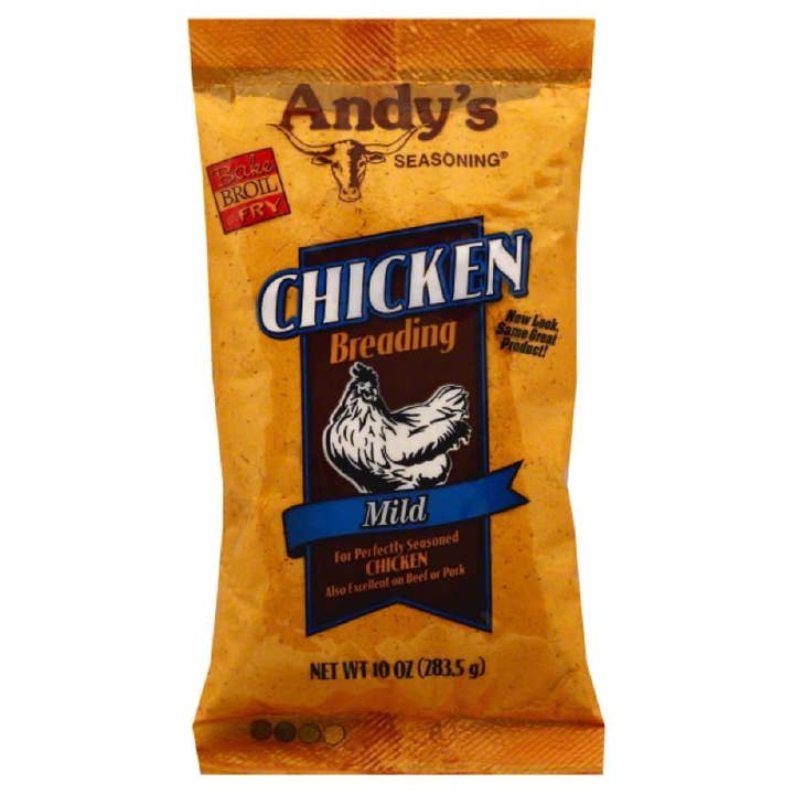 Andys Seasoning Mild Chicken Breading, 10 Oz for wholesale by KeHE Distributors, LLC