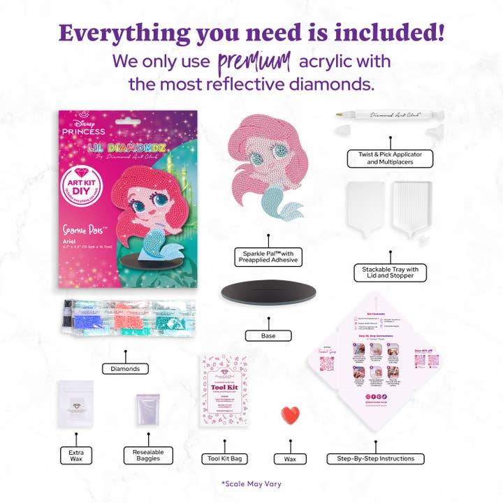 Diamond Art Club - Wholesale DIY Craft Kit - Sparkle Pals™ - Chibi Ariel™1