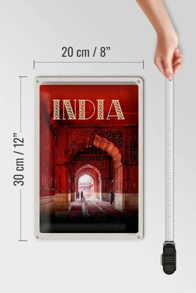 Femer - Wholesale Sign - Travel 20x30 cm India Inner Mosque Red Praying Islam Sign Tin Sign4