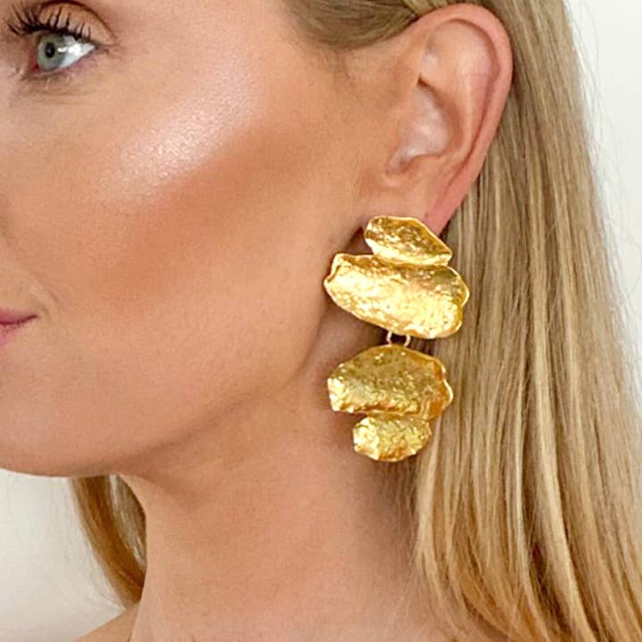 Nicholls Jewellery - Wholesale Dangle Earrings - Geometric Gold Statement Earrings1