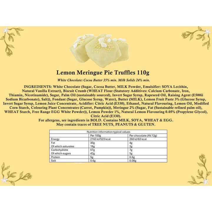 Holdsworth Chocolates - Wholesale Chocolate box - Holdsworth Chocolates Lemon Meringue Truffle 110g Ballotin1