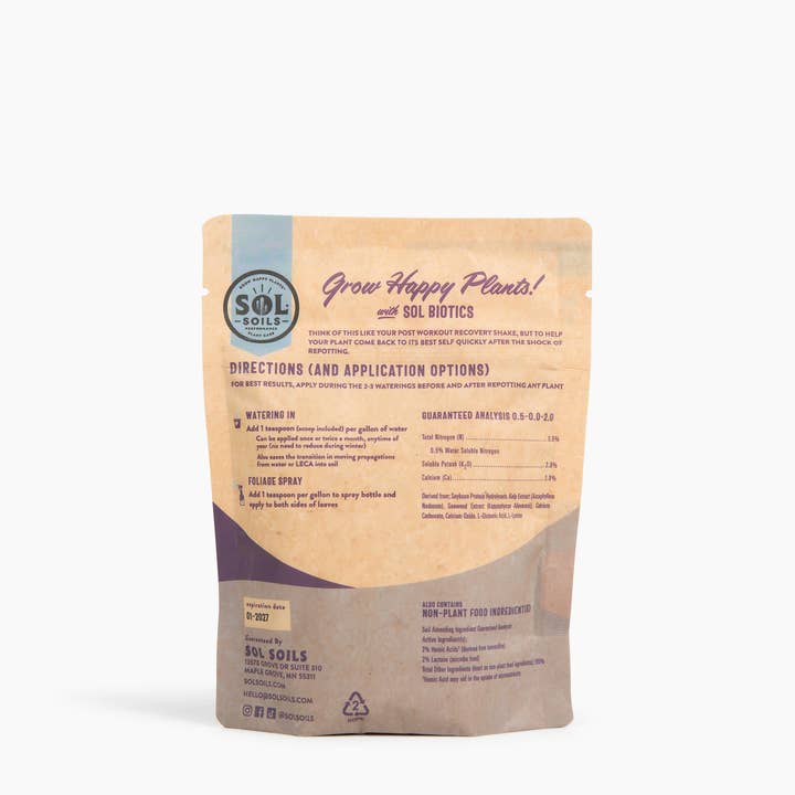 Sol Soils - Wholesale Fertilizer - Sol Biotics - Repot Recovery