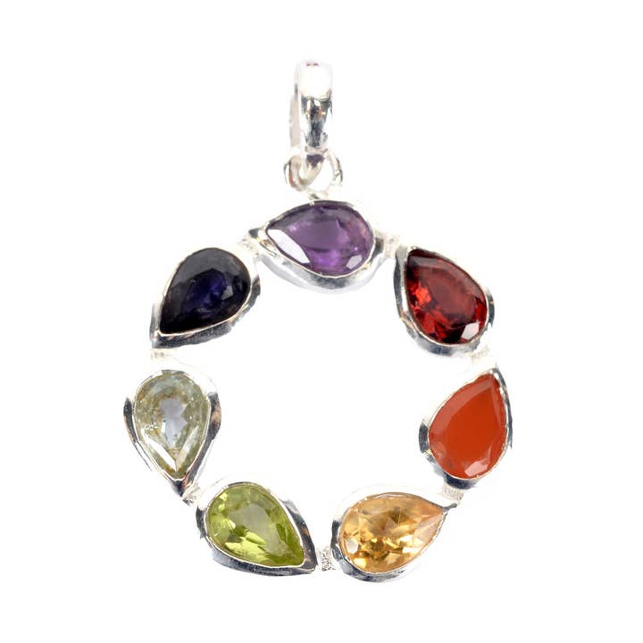 Colgante redondo de siete chakras para venta al por mayor de Benjamin International