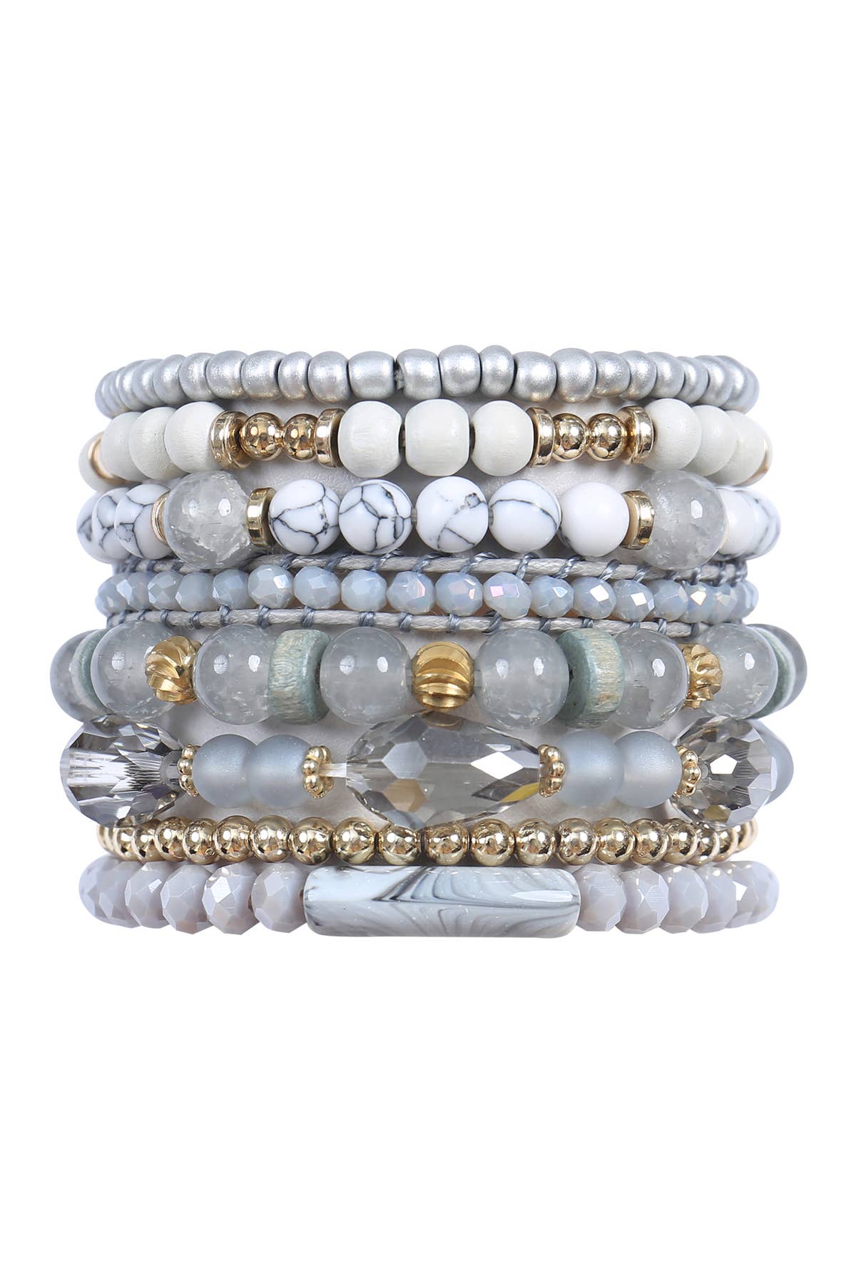 MYS Wholesale Inc - Wholesale Jewelry Set - Charm Mix Bead Natural Stone Wood Layered Stackable Bracelet2