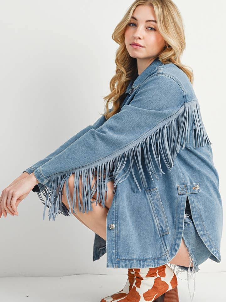 Bluivy - Vendita all'ingrosso Giacca - Donna - Giacca in denim western con frange e bottoni - confezione aperta42