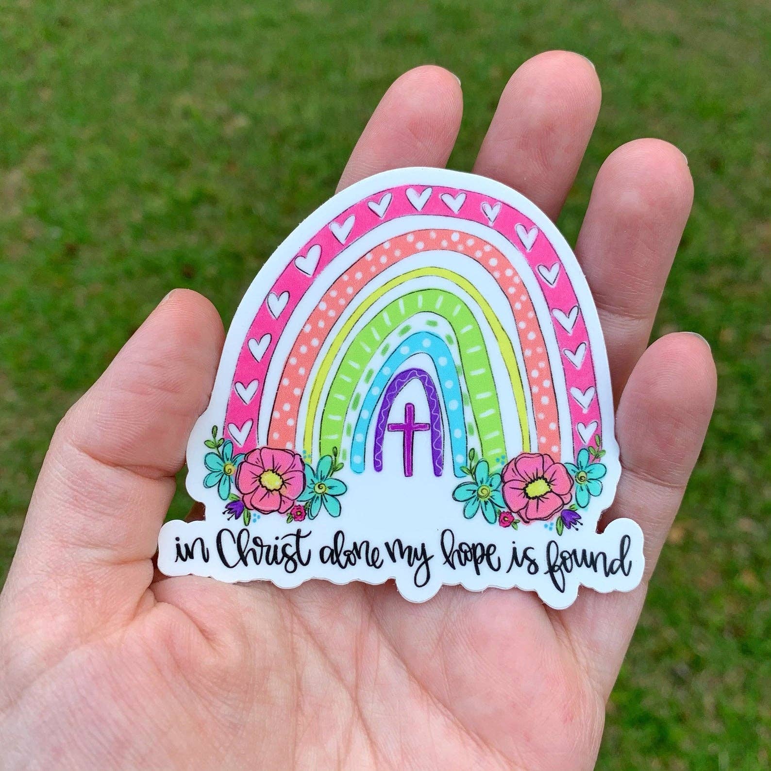 Painted Skies - Wholesale Sticker - In Christ Alone Rainbow Sticker1