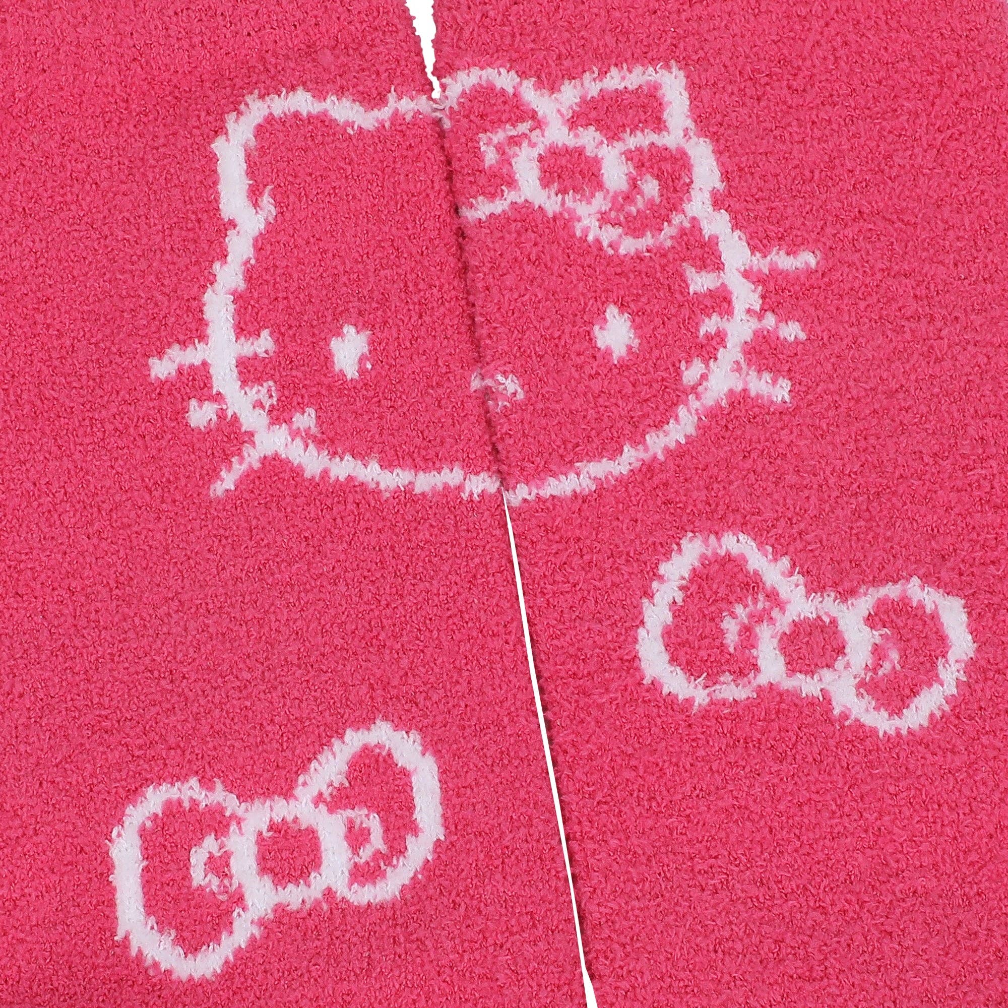 Bioworld Merchandising - Wholesale Socks - Women's - Hello Kitty Logo Print Women's Chenille Crew Socks4