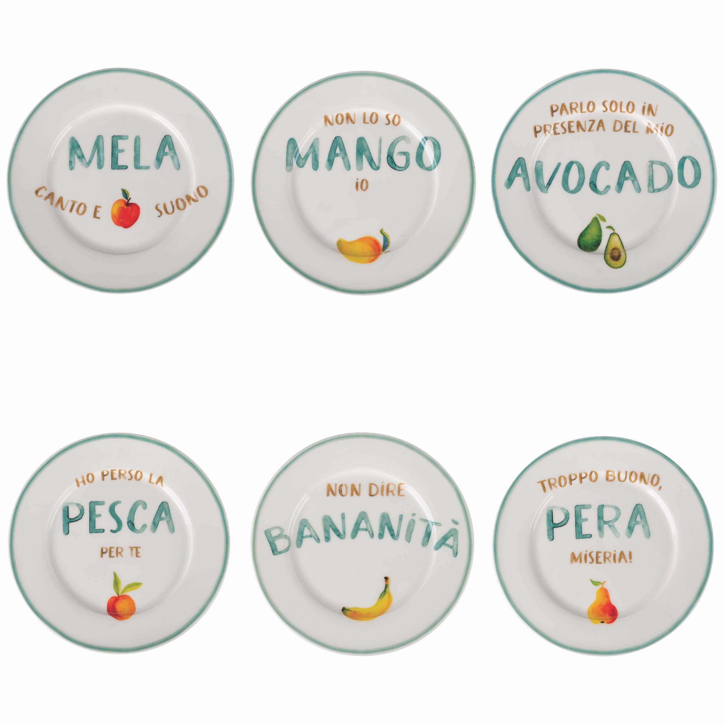 VdE Tivoli 1996 - Vente Assiette - Le Travisate 6 Assiettes à Fruits en Porcelaine Fine0