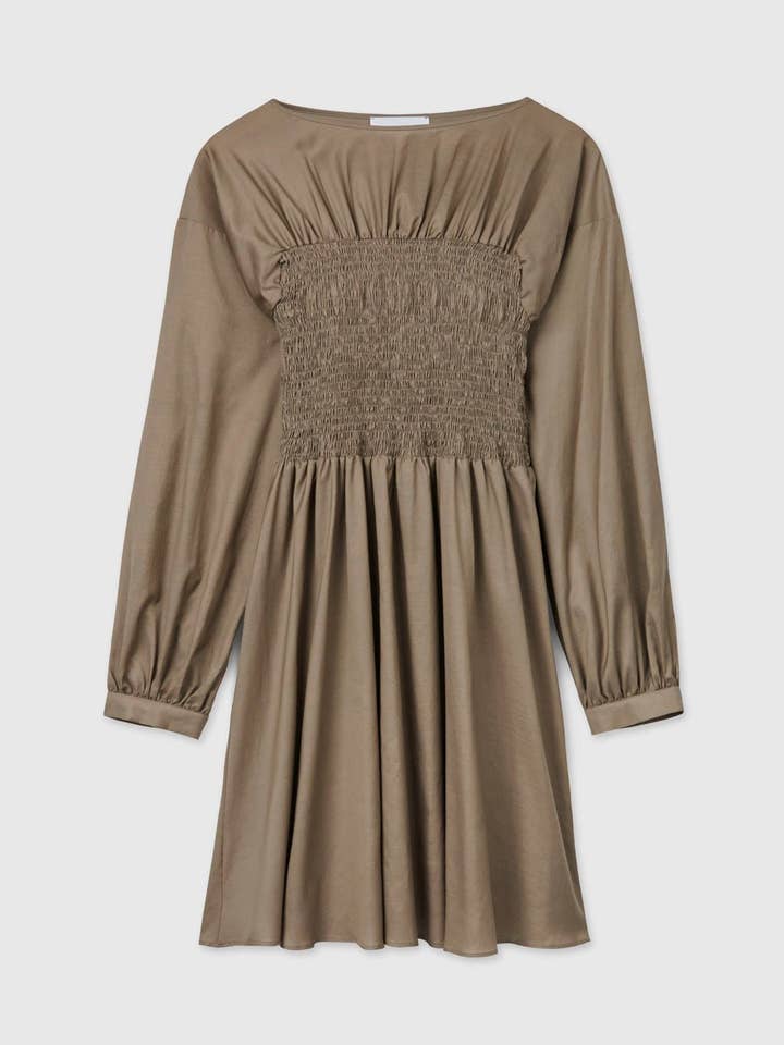 Smocked Cupro Dress for wholesale by Dāl the Label