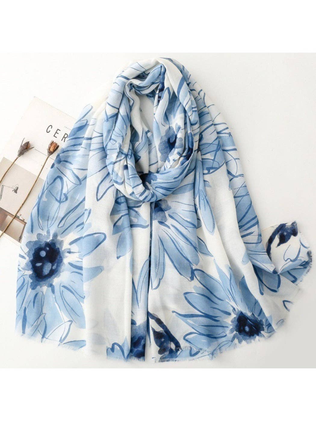 Funkyrel® Atzbranding Limited - Wholesale Sjaal - Dames - Scarvii - Sjaal met Madeliefjesprint & Sjaal voor Vrouwen2