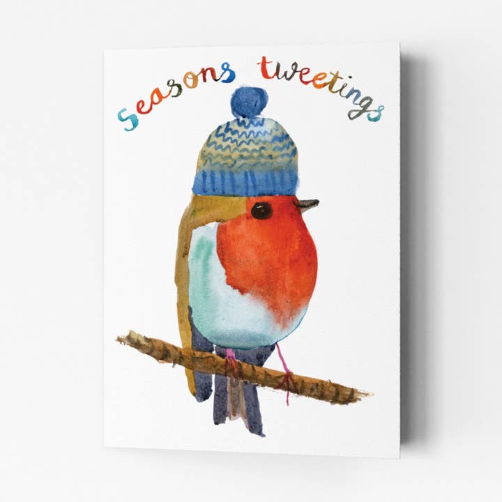 Tarjeta de Navidad "Season's Tweetings" - C0071 para venta al por mayor de Rosie Webb illustrations