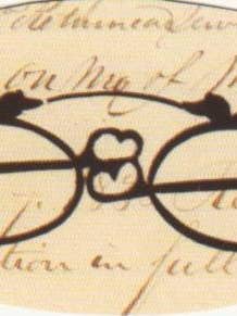 Glasses - Red Ribbon Ornament for wholesale by Silhouettes and More