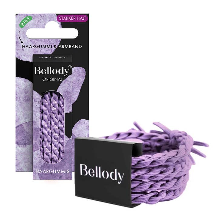 Hair scrunchies purple - Bellody® (pack of 4 - Bora Bora) for wholesale by Bellody GmbH
