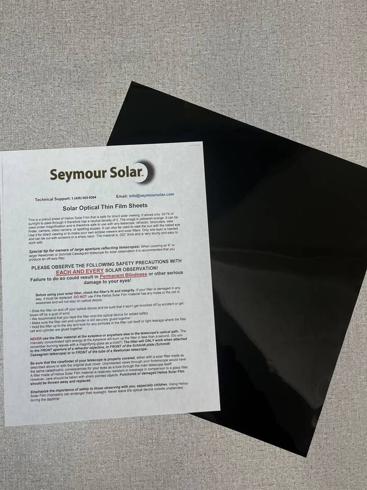 Feuille de film solaire Hyperion, 12 « x 12" pour la vente par Seymour Solar