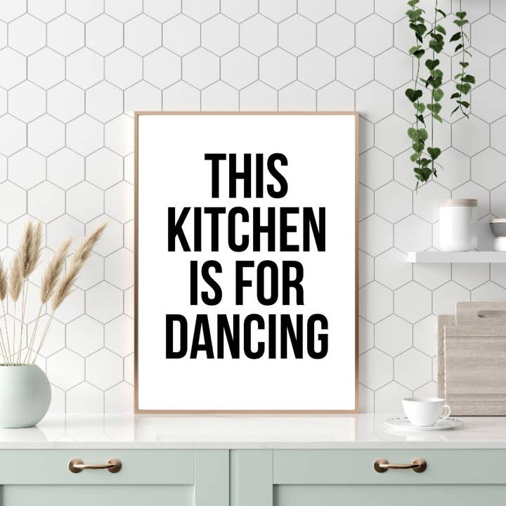 Køkken Citat Print, Køkken Tekst Plakat, Typografi Print for engroshandel hos PRINTD image
