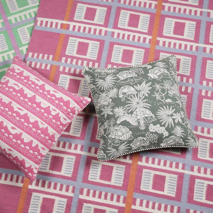 Safomasi - Wholesale Throw Pillow Cover - Green Tortoise Woven Cushion Cover3