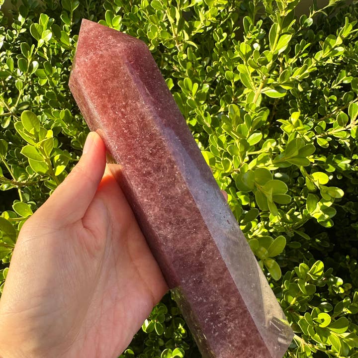 Moon Rituals - Wholesale Spiritual Stone/Crystal - Large Strawberry Quartz Crystal Tower Obelisk – Love & Emotional Healing, Christmas Crystal Gift #32