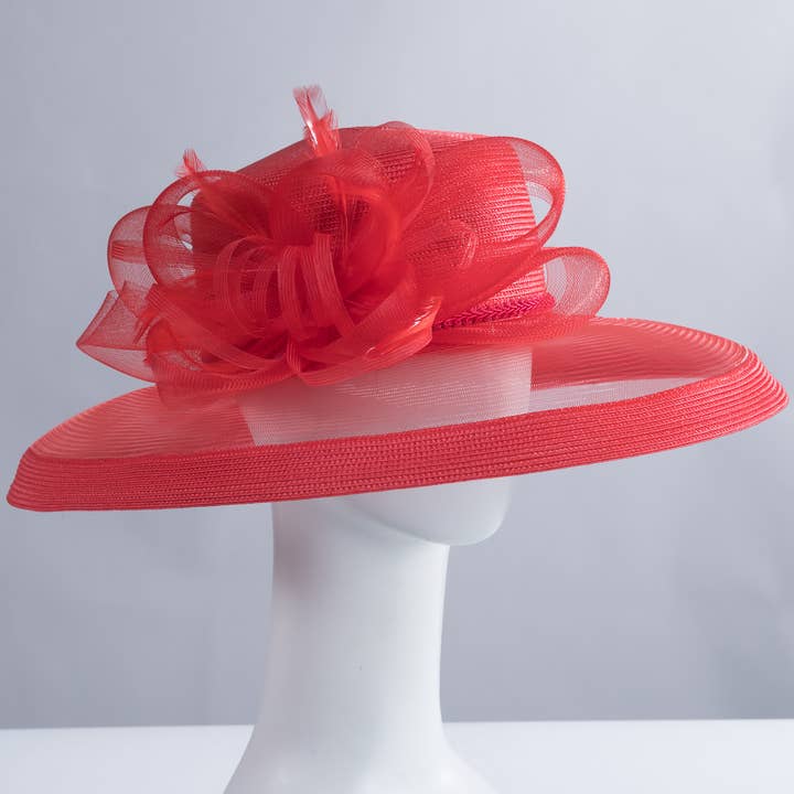 KaKyCo - Wholesale Straw hat – women's - Ribbon Bow Crinoline Brim Poly Straw Hat | 30188626