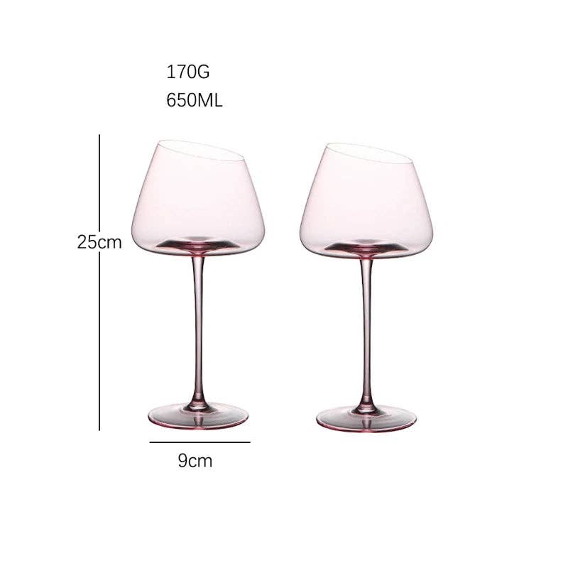 Kiyo Home - Wholesale Wine Glass - Pink Glasses 2-Piece Set0