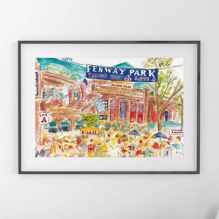 KEC Paints - Wholesale Art Print - Fenway Park Watercolor Art Print – Iconic Boston Landscape0