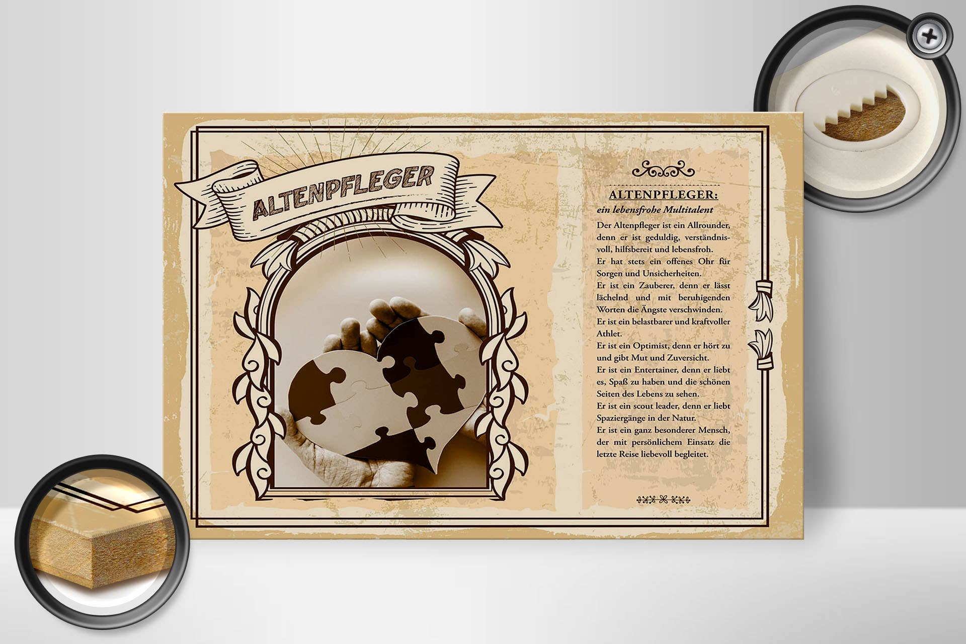 Femer - Wholesale Sign - Wooden sign Jobs 30x20cm geriatric nurse patiently helpful1