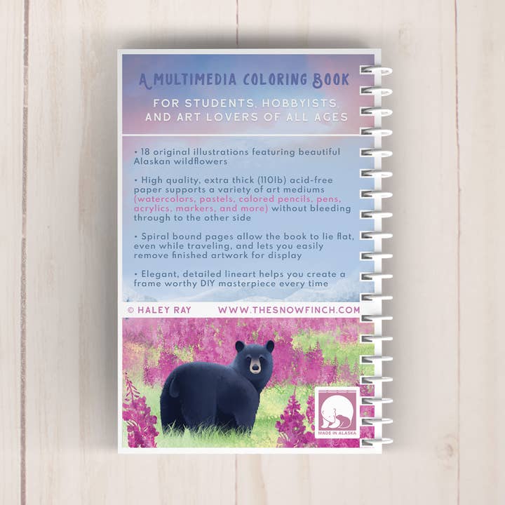 The Snow Finch - Wholesale Coloring & Activity Book - Adult - Floral Alaska Art Coloring Book11