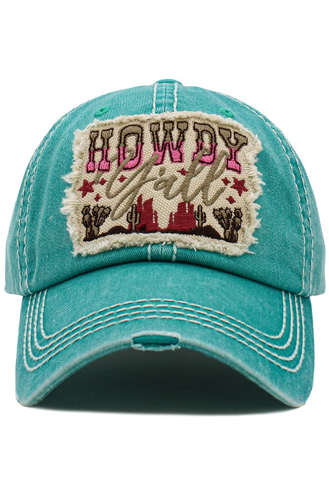 Hana - Wholesale Baseball Cap - Women's - Howdy Ya'll Washed Vintage Ballcap2