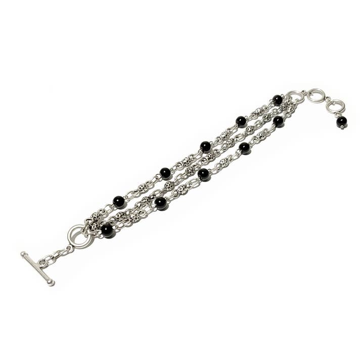The Ancient Bazaar Jewelry & Accessories - Wholesale Beaded Bracelet - Item # ZBB-046 - Pewter Bracelet