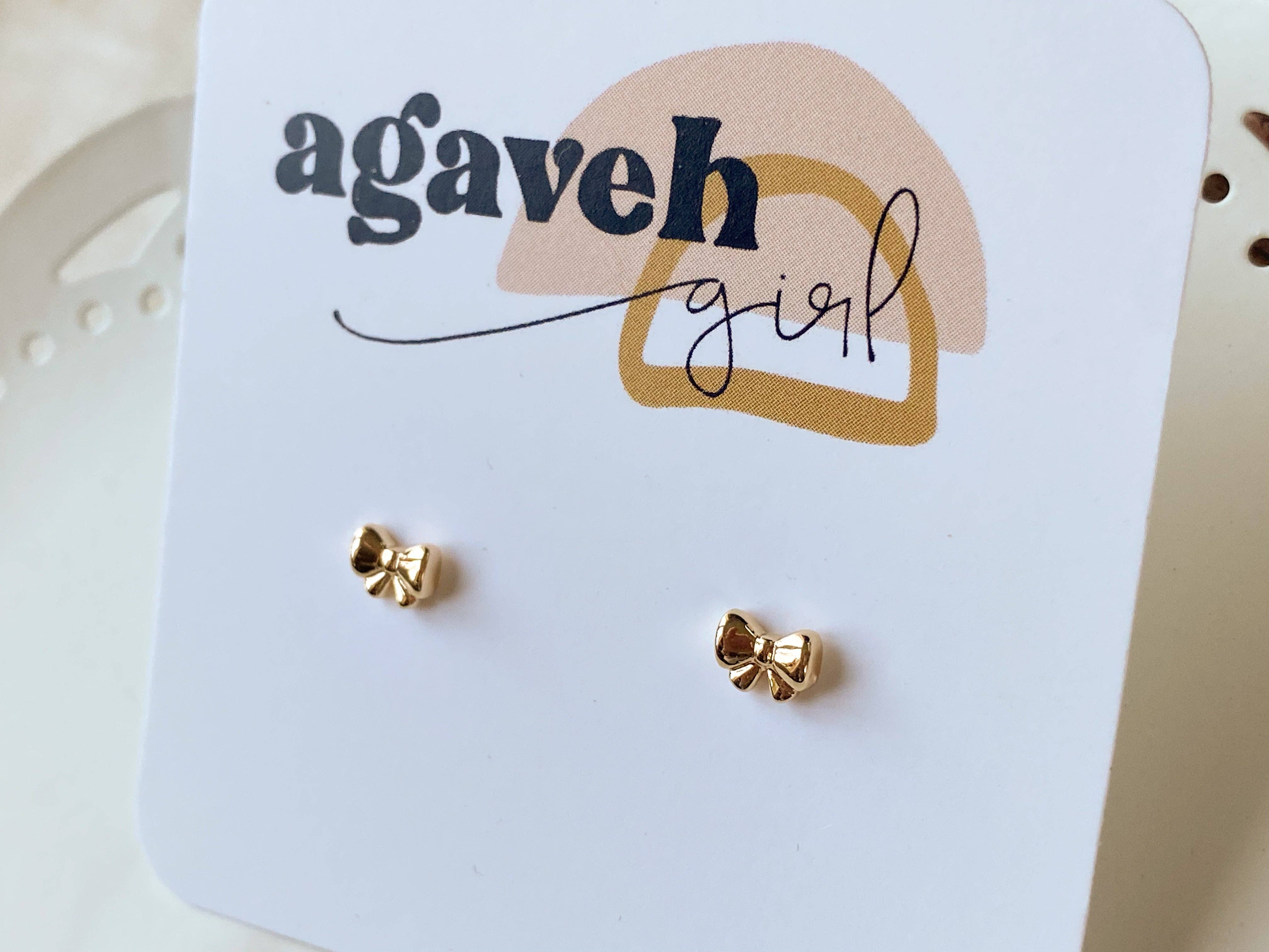 Agaveh girl - Wholesale Stud/Post Earrings - Baby Bows5