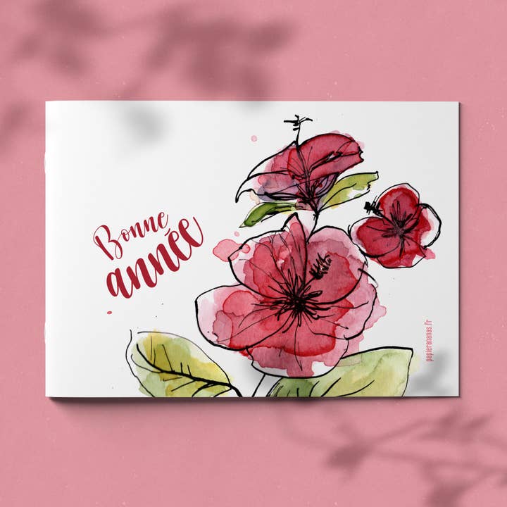 Felice anno floreale - cartolina augurale per la vendita all'ingrosso da parte di papier ananas