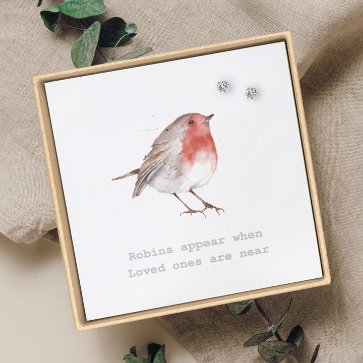 Silver Studs - Silver Crystal Stud Earrings - Sympathy Card for wholesale by Crumble & Core