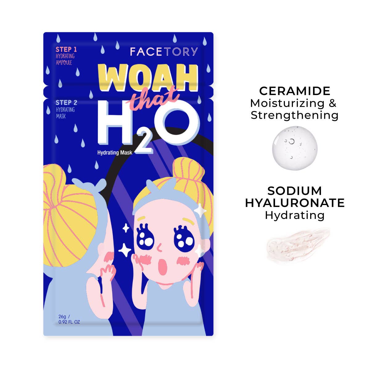 FaceTory - Wholesale Skincare Face Mask - Face Mask - Korean Beauty - 2-Step Hydrating - Woah That H2O1