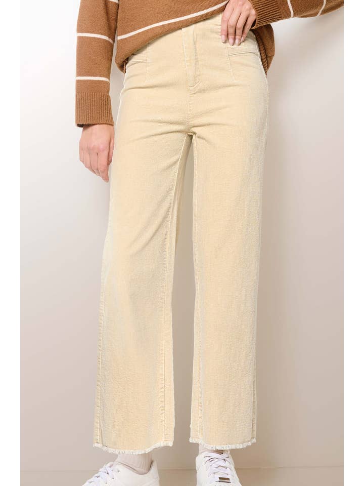 La Miel - Wholesale Pants - Women's - MCP4220-Mineral Washed High Waisted Wide Leg Corduroy Pants13