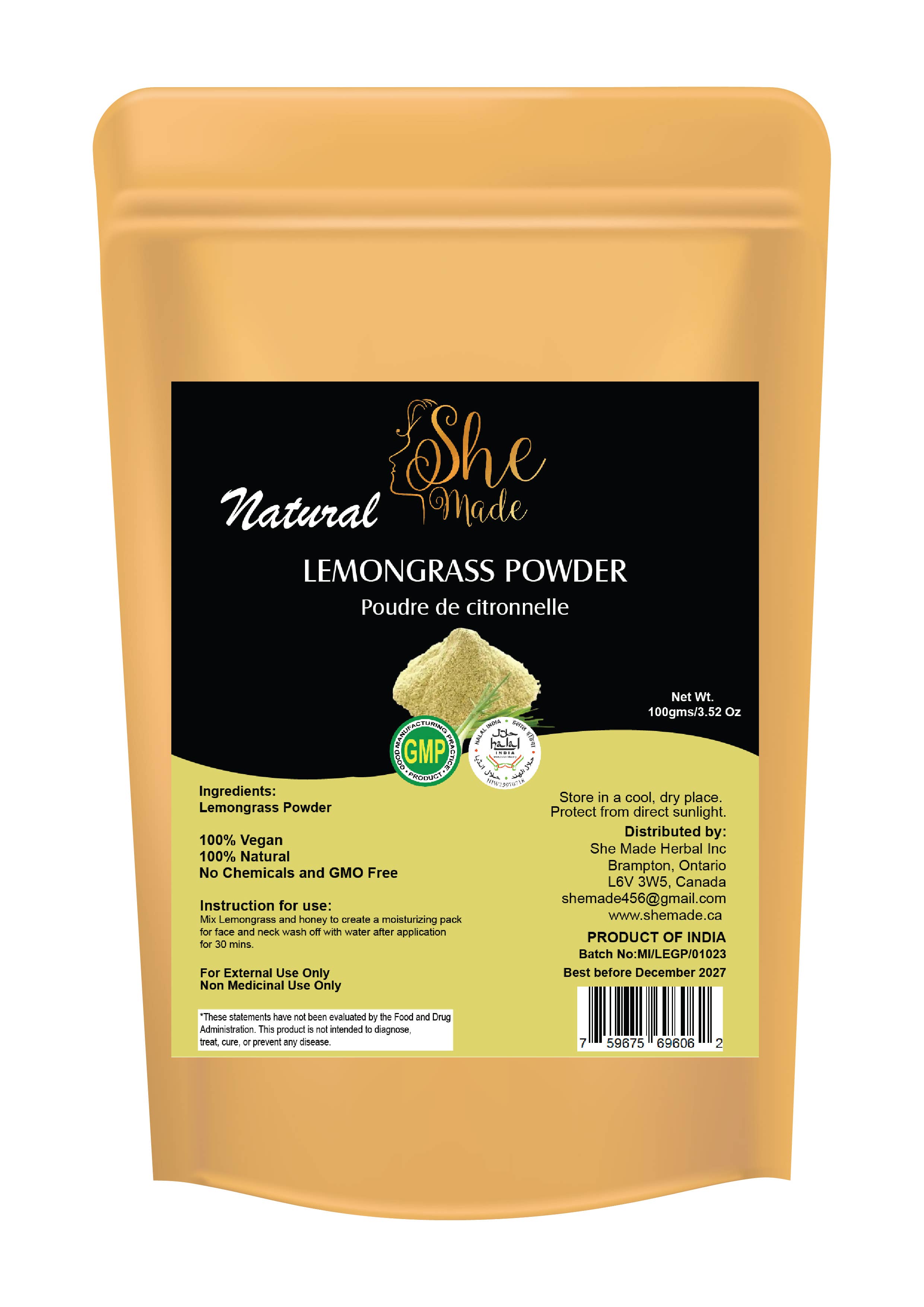 She Made - Wholesale Herbs - She Made Lemongrass Powder