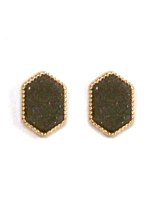 MiMi Wholesale - Wholesale Stud/Post Earrings - VE2334 Peggy Druzy Hexagon Post Earrings4