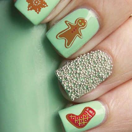 Moon Sugar Decals - Vente Nail Art/Autocollant pour les ongles - Nail Art pour homme en pain d'épice de Noël1