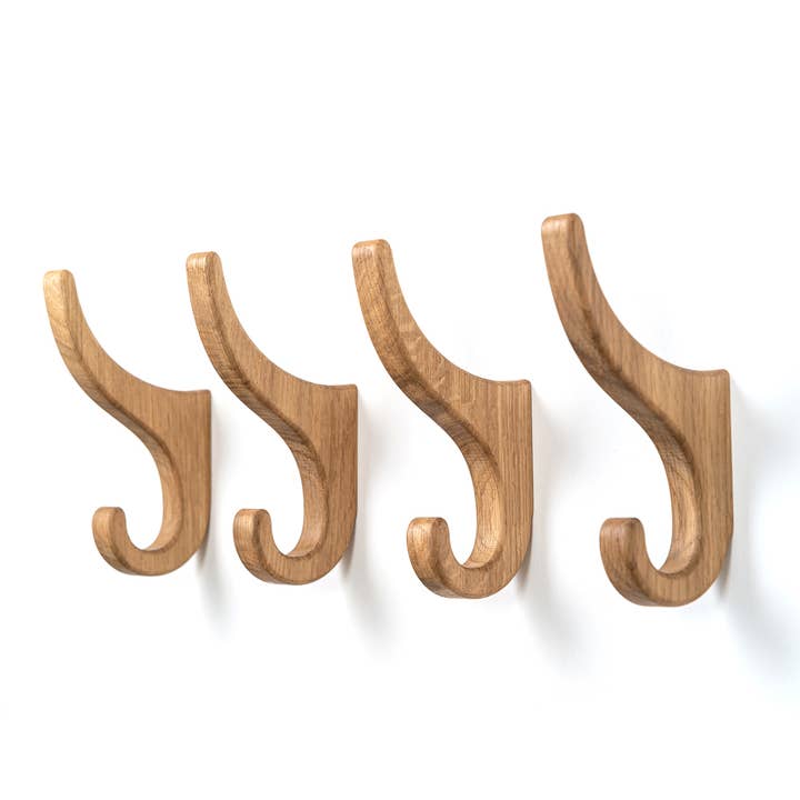 Wall hook, clothes hook, bathroom towel hook, oak hook for wholesale by Beaverhut