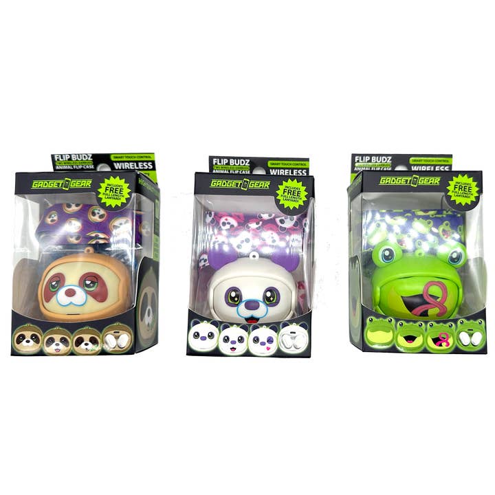 Novelty Closeout - Wholesale Headphones - Animal Theme Wireless Earbuds with Case Assortment - 6/Pack1