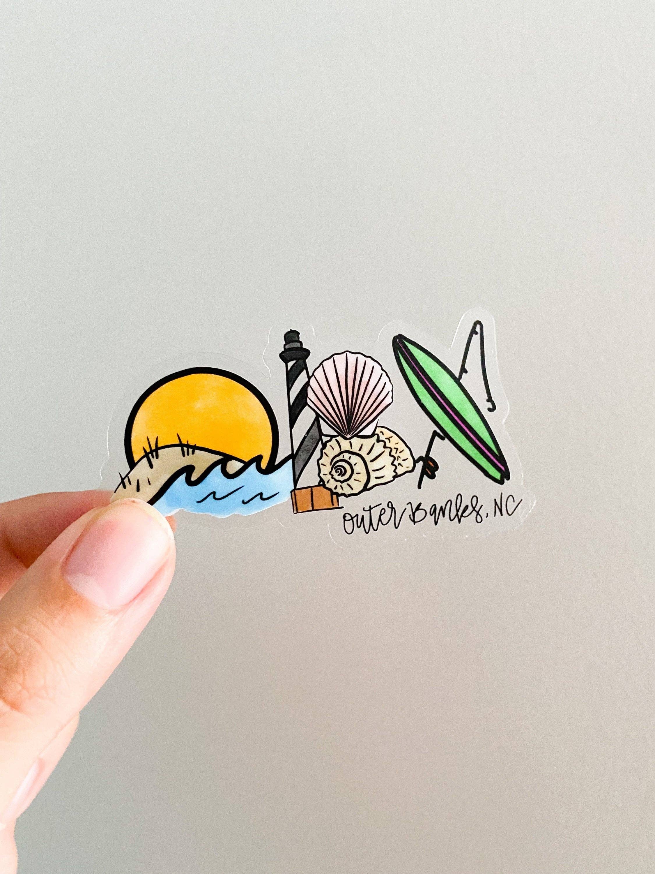 Thirteenwinks - Wholesale Sticker - Outer Banks, NC North Carolina OBX Heldere Sticker 3in